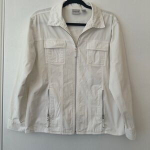 Chico's size 1 Classic White Utility Jacket 93% Cotton